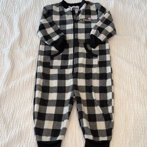 Cows Black and White Checkered Kids One Piece
